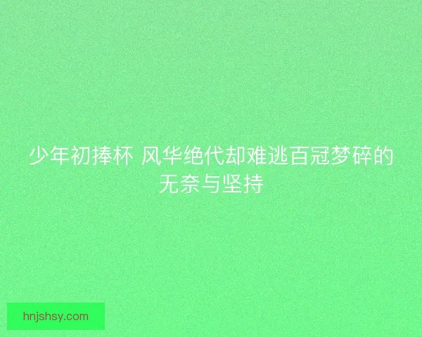 少年初捧杯 风华绝代却难逃百冠梦碎的无奈与坚持